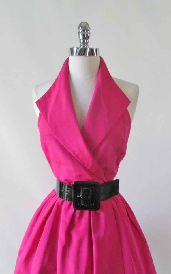 Vintage 80's Hot Pink Full Skirt Party ...